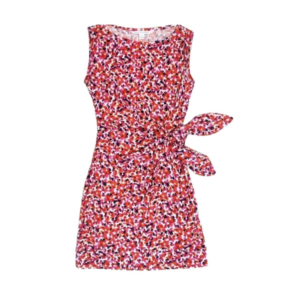 DVF Diane von Furstenberg Jersey Knit Della Dress Gathered Waist Size 12 Floral